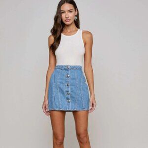 L'agence Phia Mini Jean Skirt Classic Buttons Hartland - Size 22 (XXS/00) NWOT